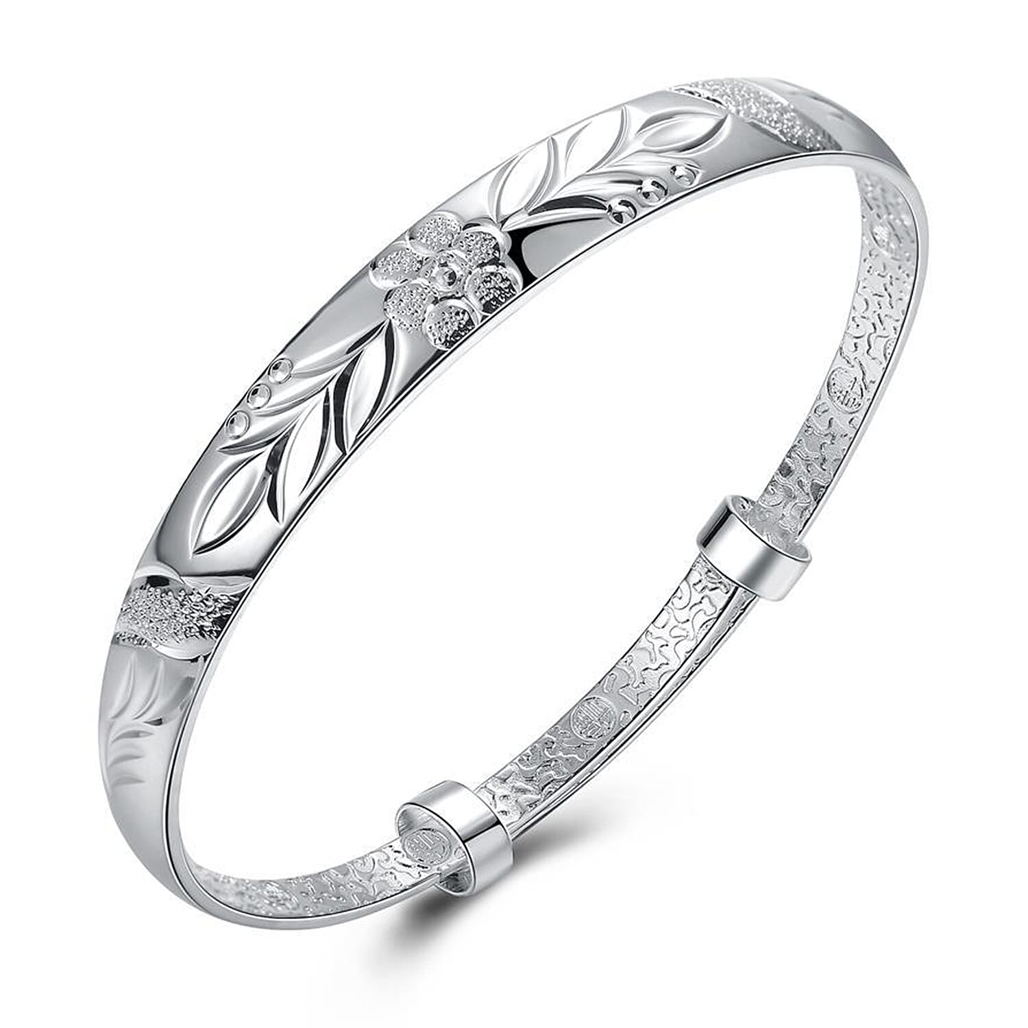 Designer Inspired Deal - Leaf & Floral Adjustable Bangle