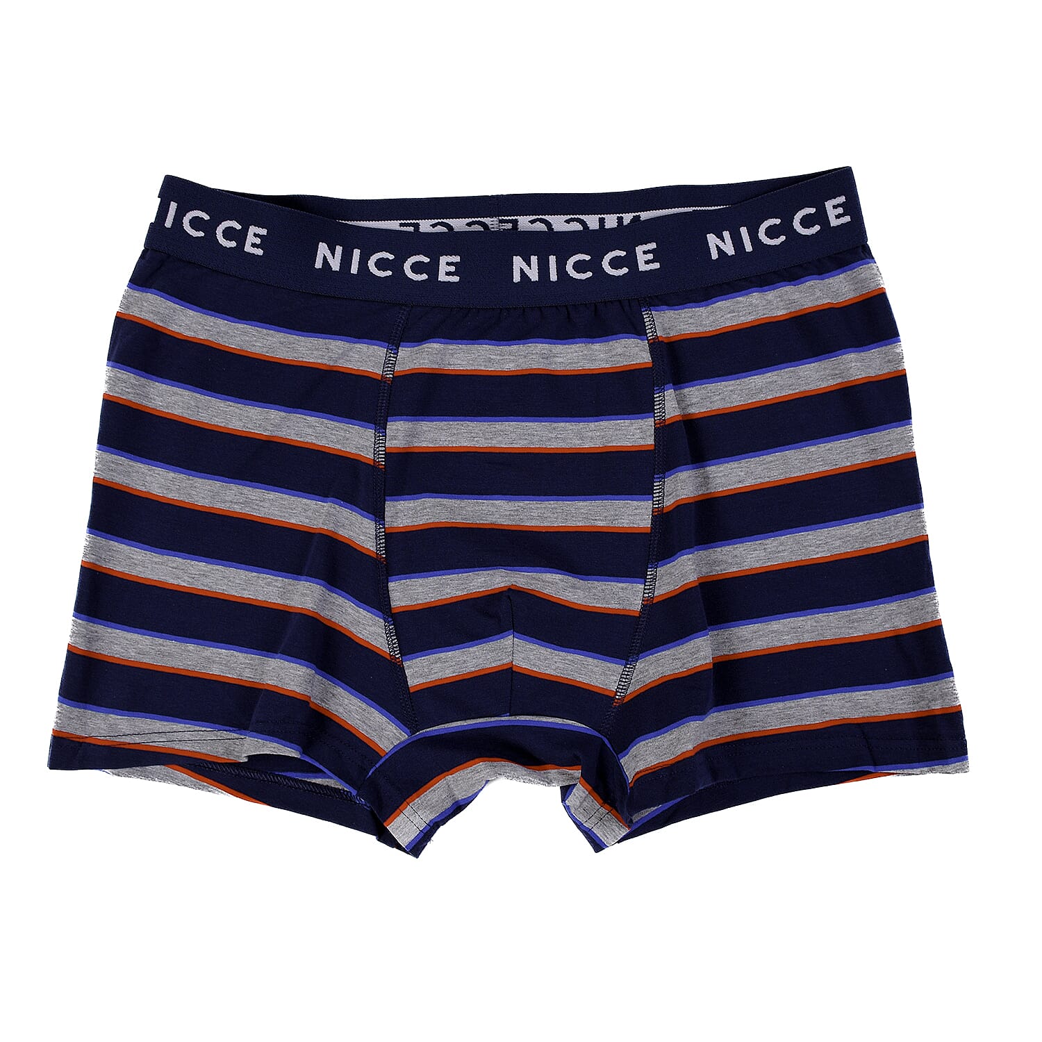 NICCE 95% Cotton, 5% Elastane Set of 5 Boxers - Size L (34-36 Inches) - Blue