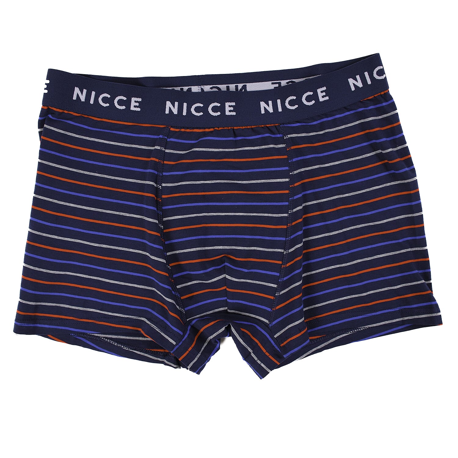 NICCE 95% Cotton, 5% Elastane Set of 5 Boxers - Size L (34-36 Inches) - Blue