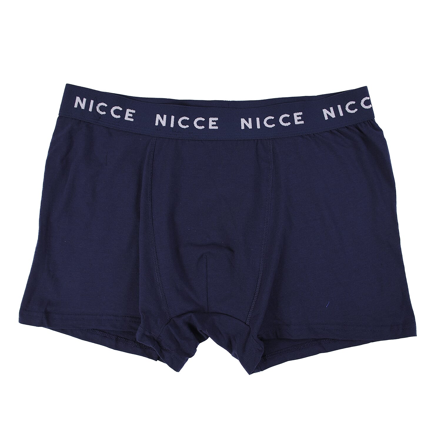 NICCE 95% Cotton, 5% Elastane Set of 5 Boxers - Size L (34-36 Inches) - Blue