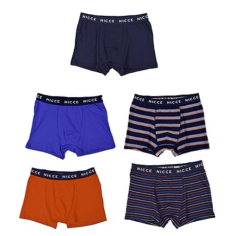 NICCE 95% Cotton Set of 5 Boxers (Size XXL) - Blue