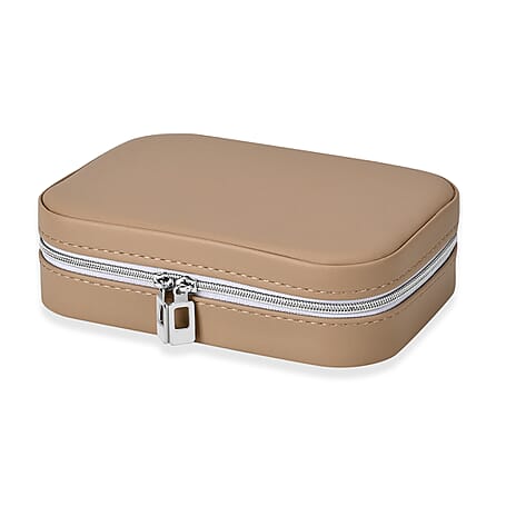 Patterned Jewellery Box (Size 16x11x5 cm) - Khaki
