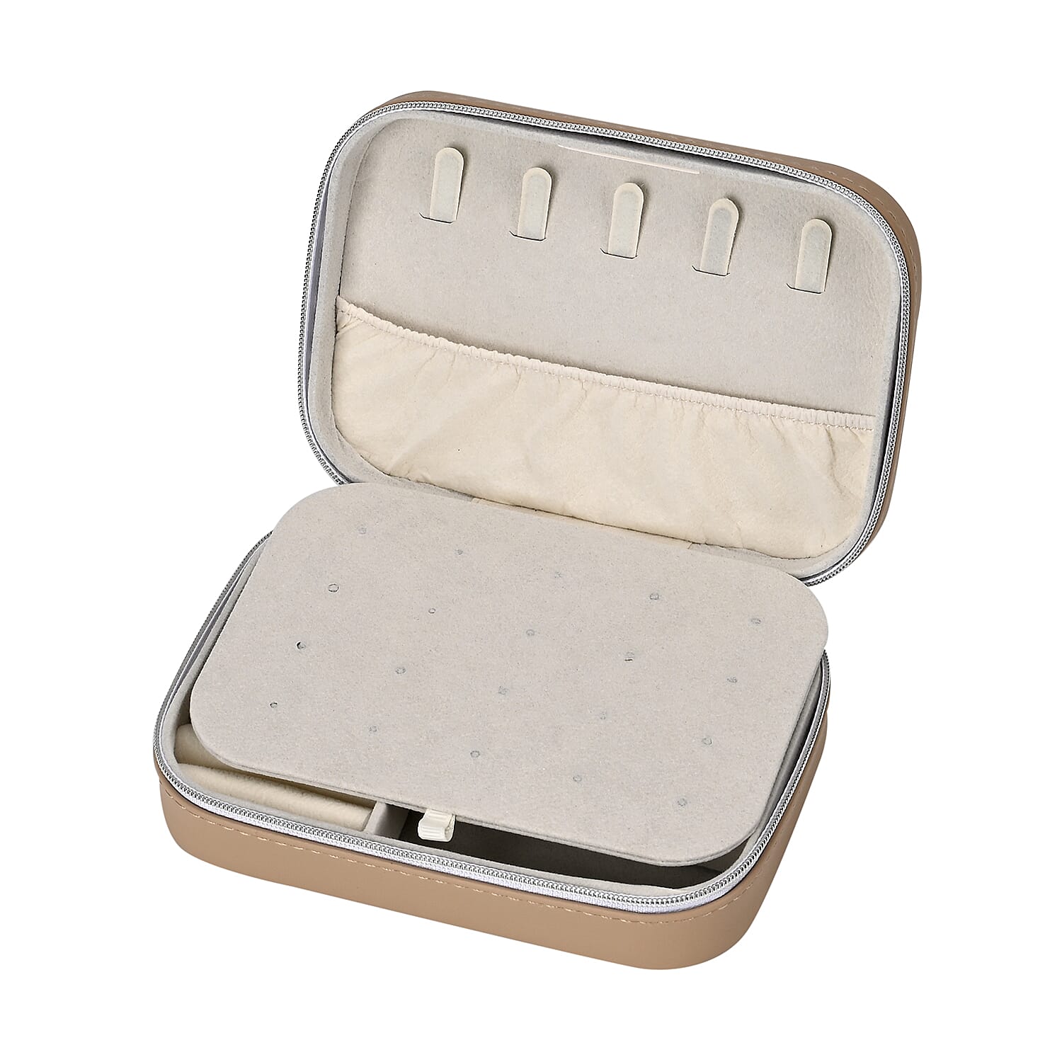 Patterned Jewellery Box (Size 16x11x5 cm) - Khaki Patterned Jewellery Box (Size 16x11x5 cm) - Khaki
