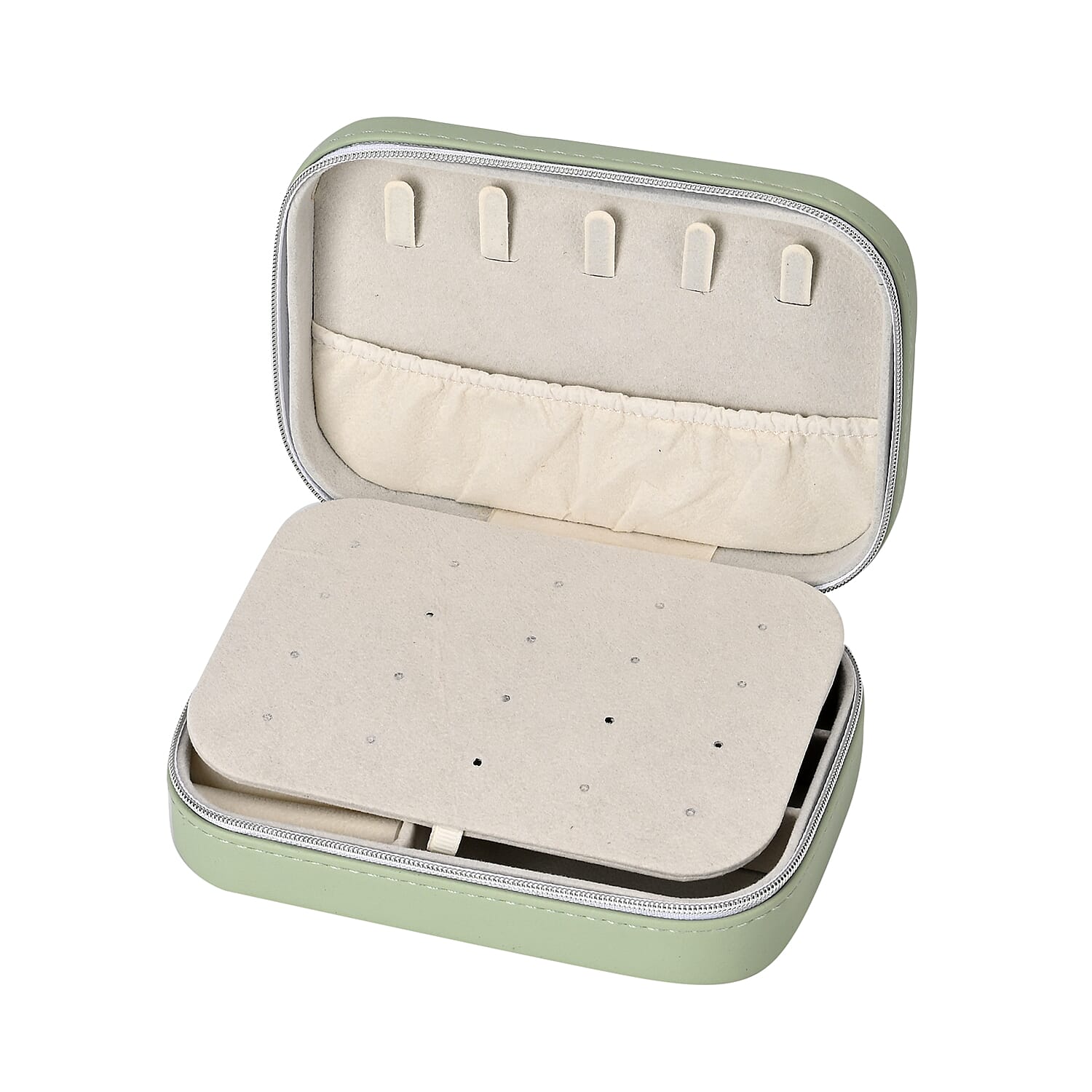 Patterned Jewellery Box (Size 16x11x5 cm) - Light Green Patterned Jewellery Box (Size 16x11x5 cm) - Light Green