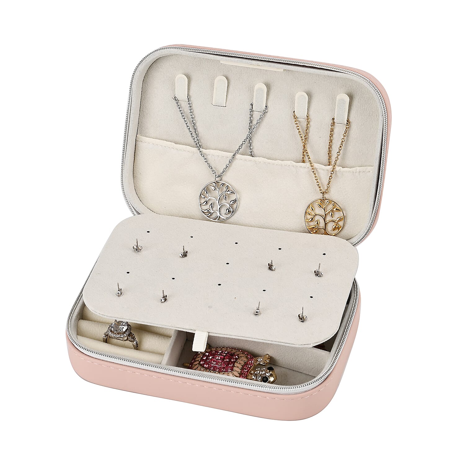 Patterned Jewellery Box (Size 16x11x5 cm) - Pink Patterned Jewellery Box (Size 16x11x5 cm) - Pink