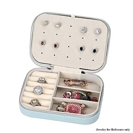 Patterned Jewellery Box (Size 16x11x5 cm) - Blue