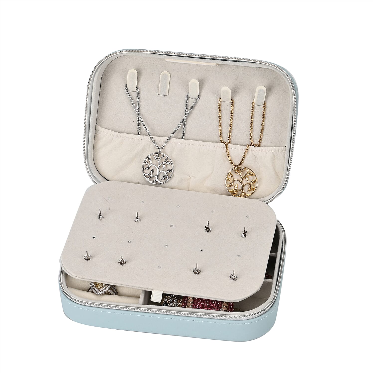 Patterned Jewellery Box (Size 16x11x5 cm) - Blue Patterned Jewellery Box (Size 16x11x5 cm) - Blue