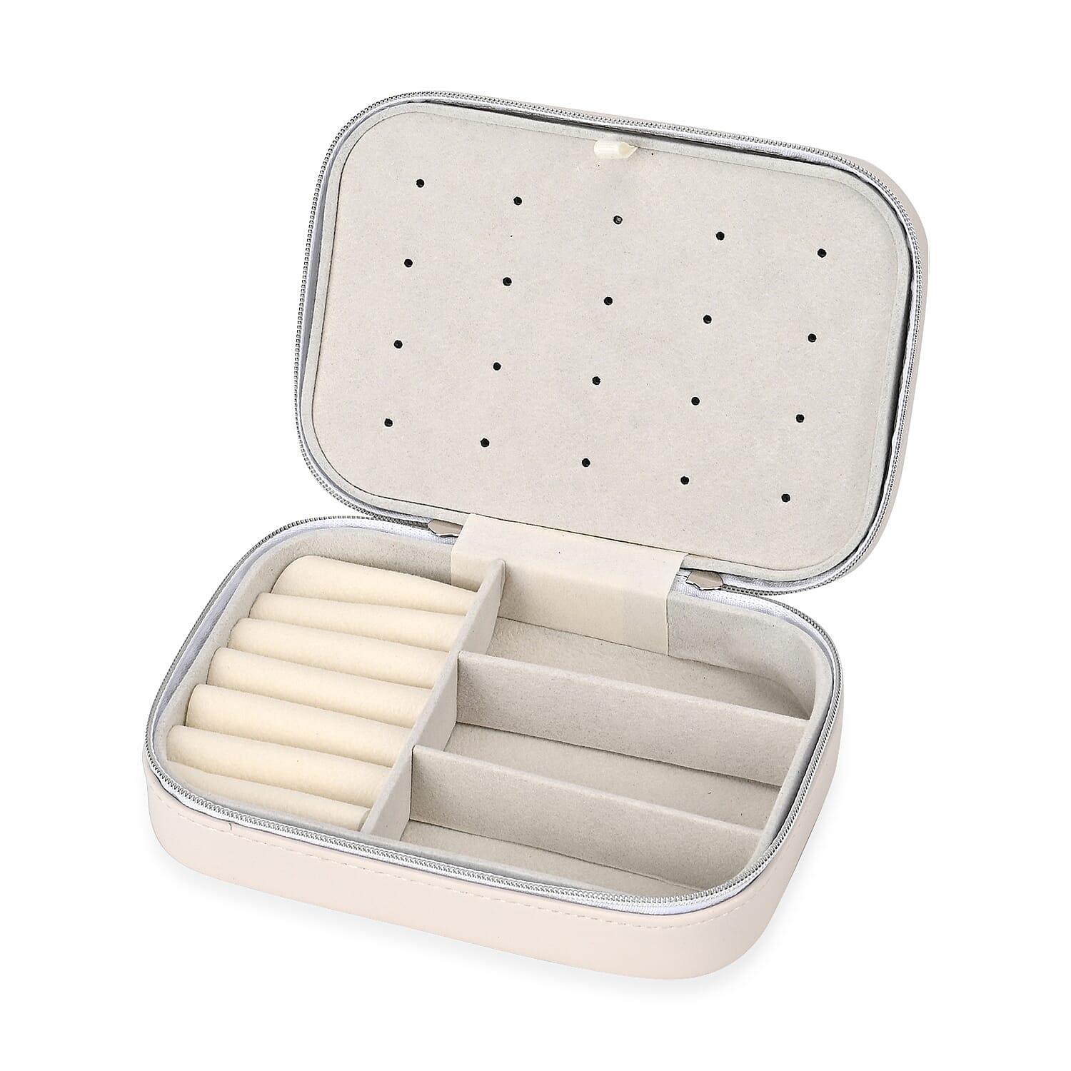 Patterned Jewellery Box (Size 16x11x5 cm) - Cream