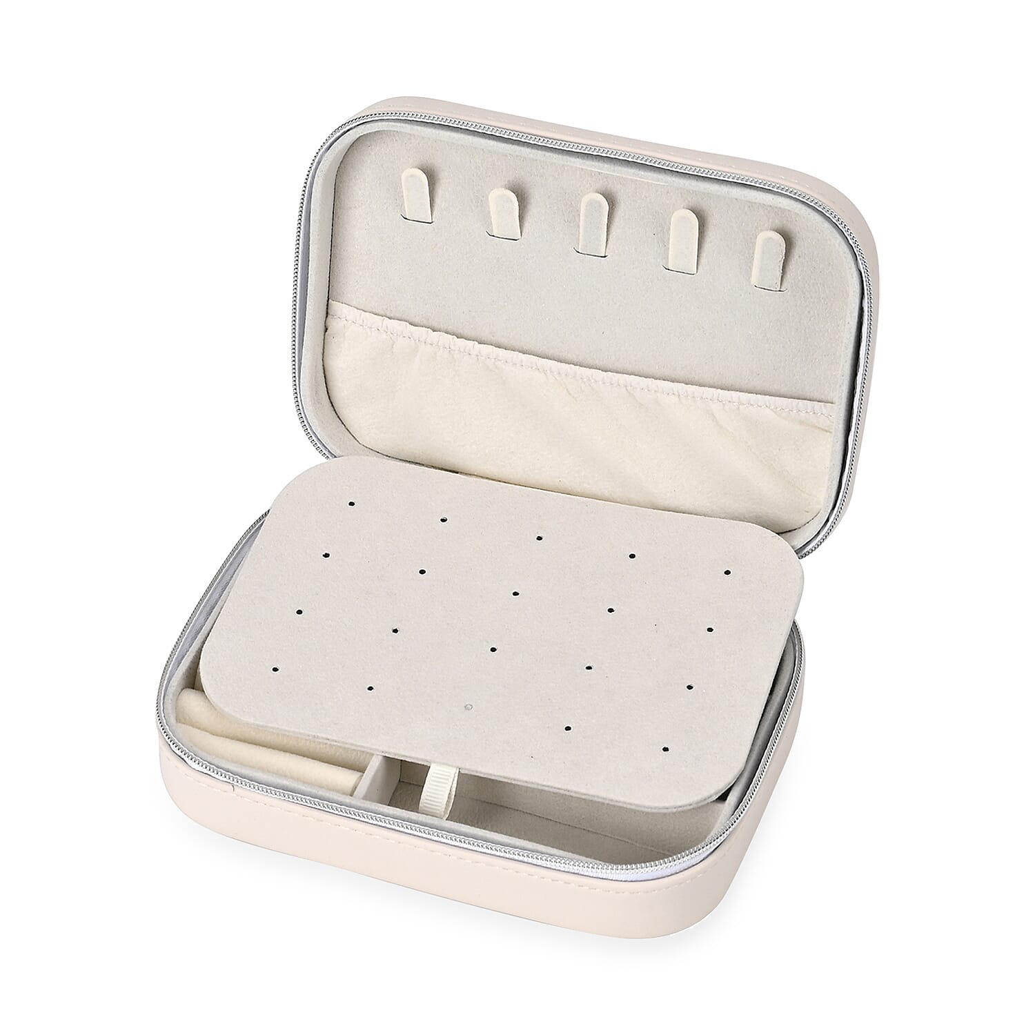 Patterned Jewellery Box (Size 16x11x5 cm) - Cream