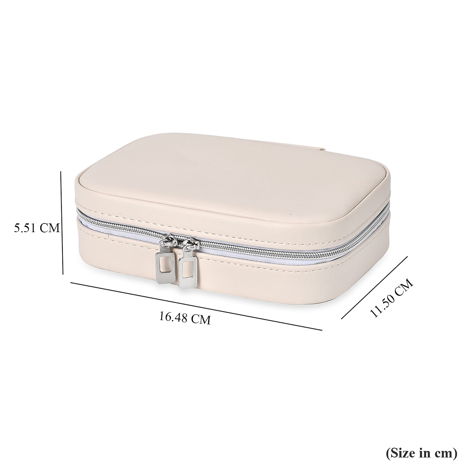 Patterned Jewellery Box (Size 16x11x5 cm) - Cream