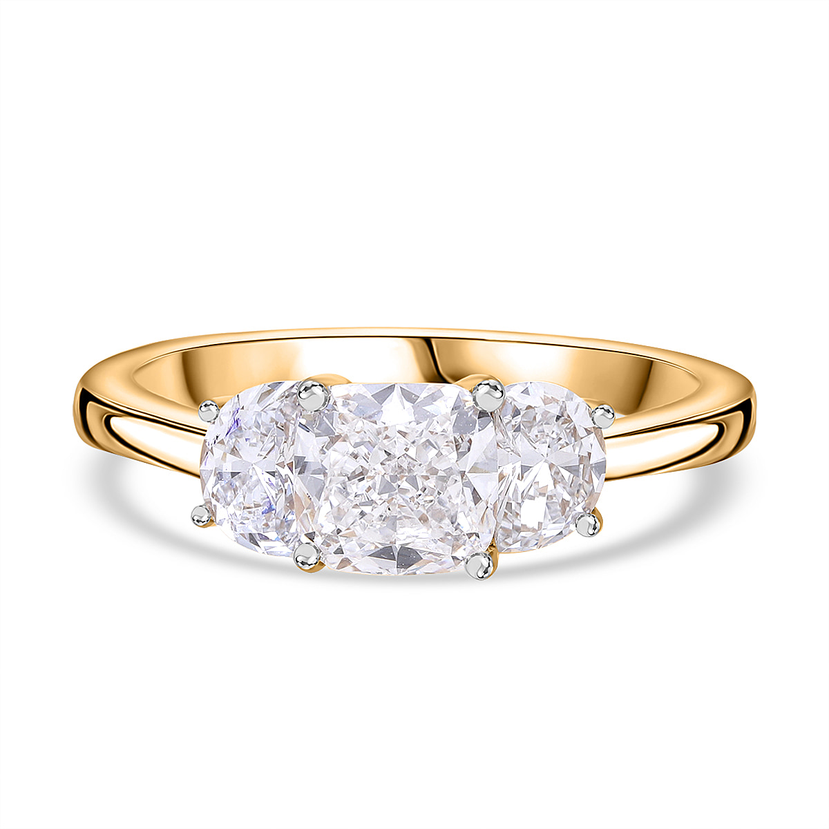 22K Yellow Gold IGI Certified (VS-D) Lab Grown Diamond 1 Ct Center  Ring 1.50 Ct