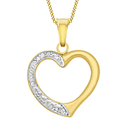 Close Out Deal - 9K Yellow Gold Two Tone Open Heart Pendant