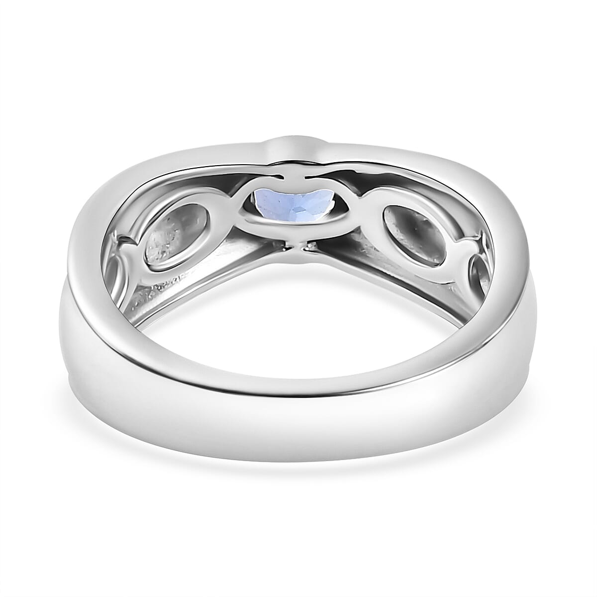 AAA Tanzanite Solitaire Ring in Platinum Overlay Sterling Silver