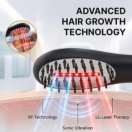 Clearance Price Lunamour LaserBoost- Advanced RF, Sonic Vibration, LL-Laser Hair Growth Brush - Lifetime Warranty