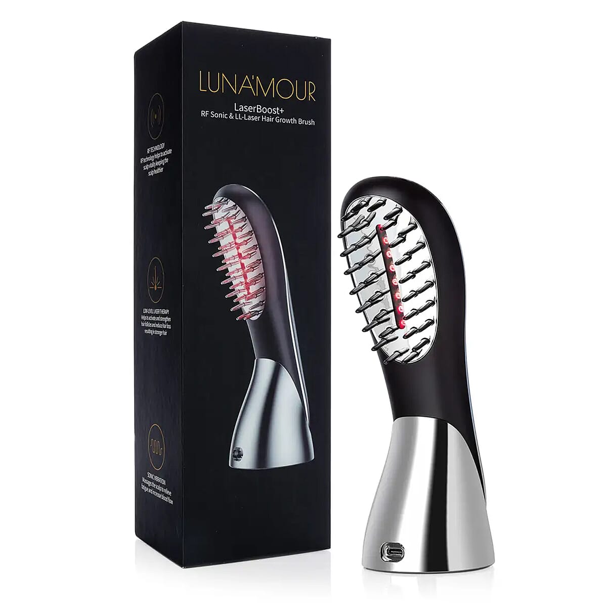 New Launch - Luna Mour LaserBoost- - Advanced RF - Sonic Vibration - Low Level Laser Hair-Growth Brush