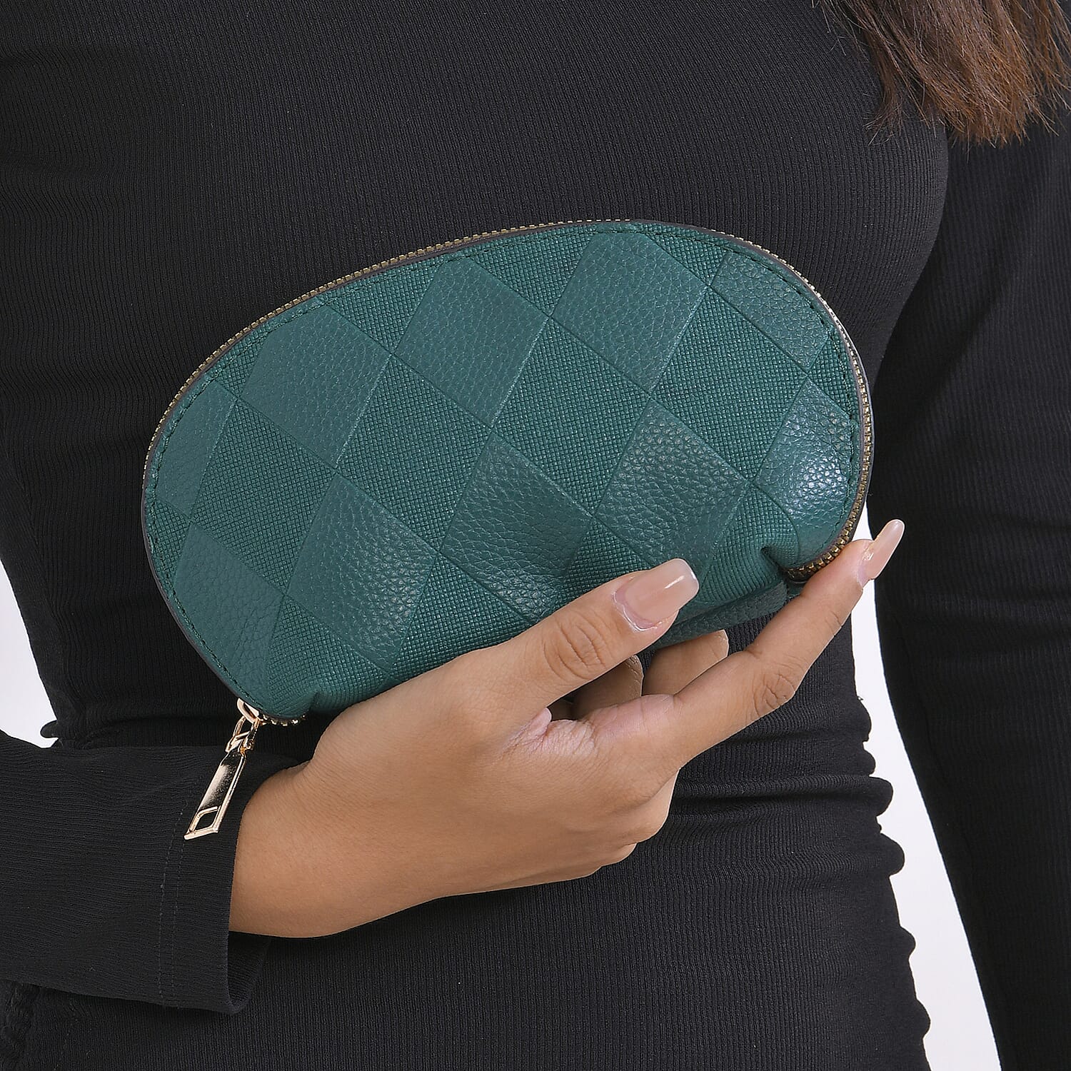PU Embossed Crossbody Bag (Size 28x12x25 cm) - Green & Black