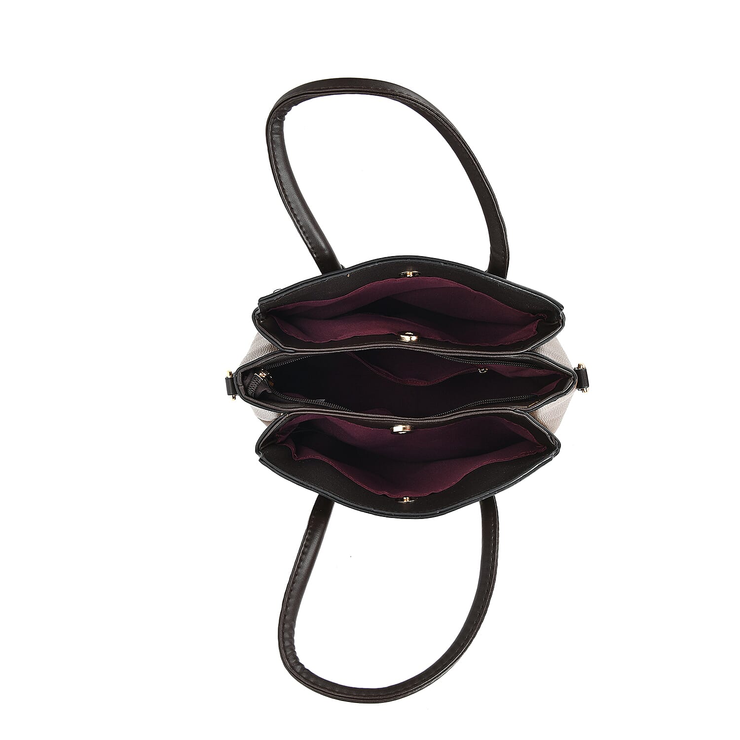 Embossed Rhomboid Handbag with Detachable Shoulder Strap - Coin Bag - Brown