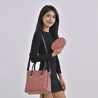 https://tjcuk.sirv.com/Products/77/6/7767438/PU-Embossed-Crossbody-Bag-Size-28x12x25-cm-Pink-Black_7767438_1.jpg?w=342&h=342
