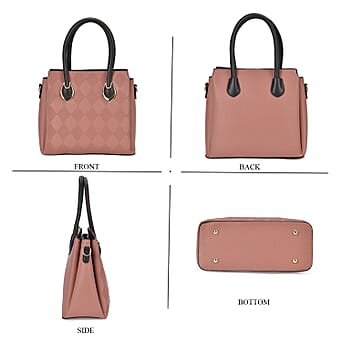 https://tjcuk.sirv.com/Products/77/6/7767438/PU-Embossed-Crossbody-Bag-Size-28x12x25-cm-Pink-Black_7767438_3.jpg?w=342&h=342