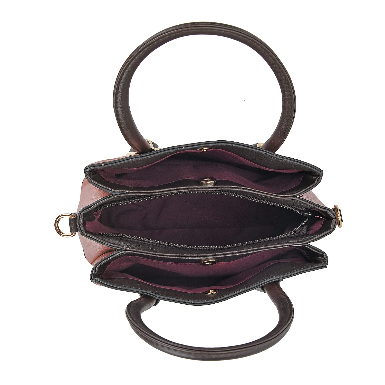 Embossed Rhomboid Handbag with Detachable Shoulder Strap - Coin Bag - Pink