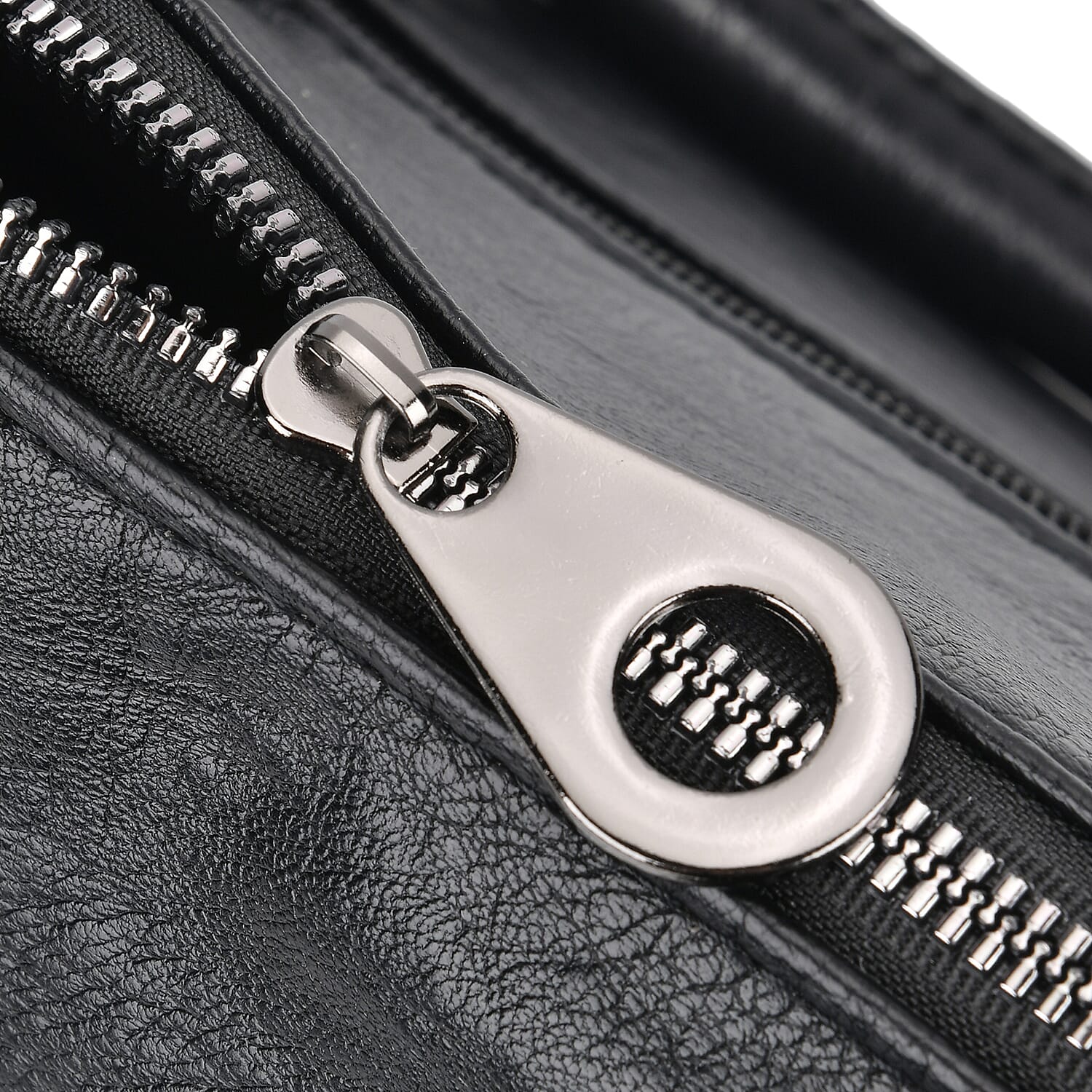 Multi-Pocket Handbag with Detachable Shoulder Strap - Black