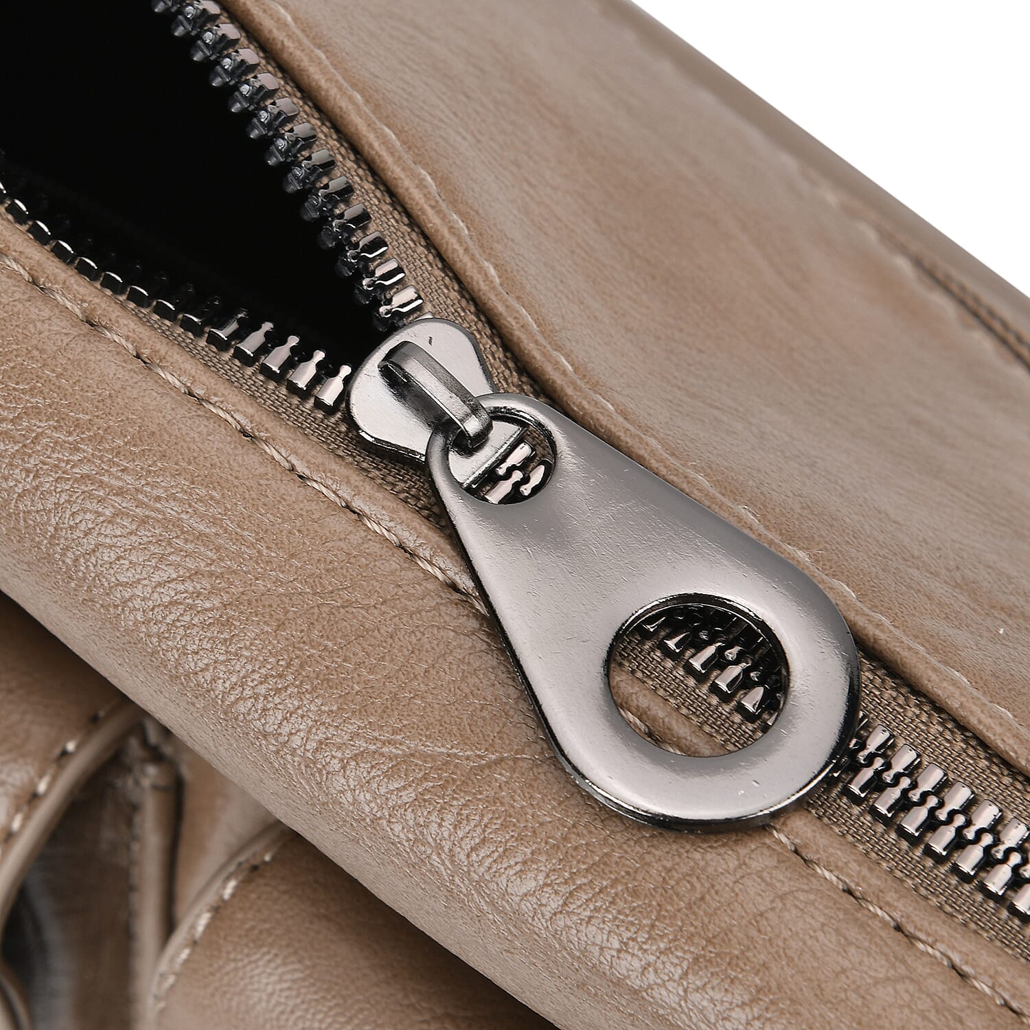 Multi-Pocket Handbag with Detachable Shoulder Strap - Khaki