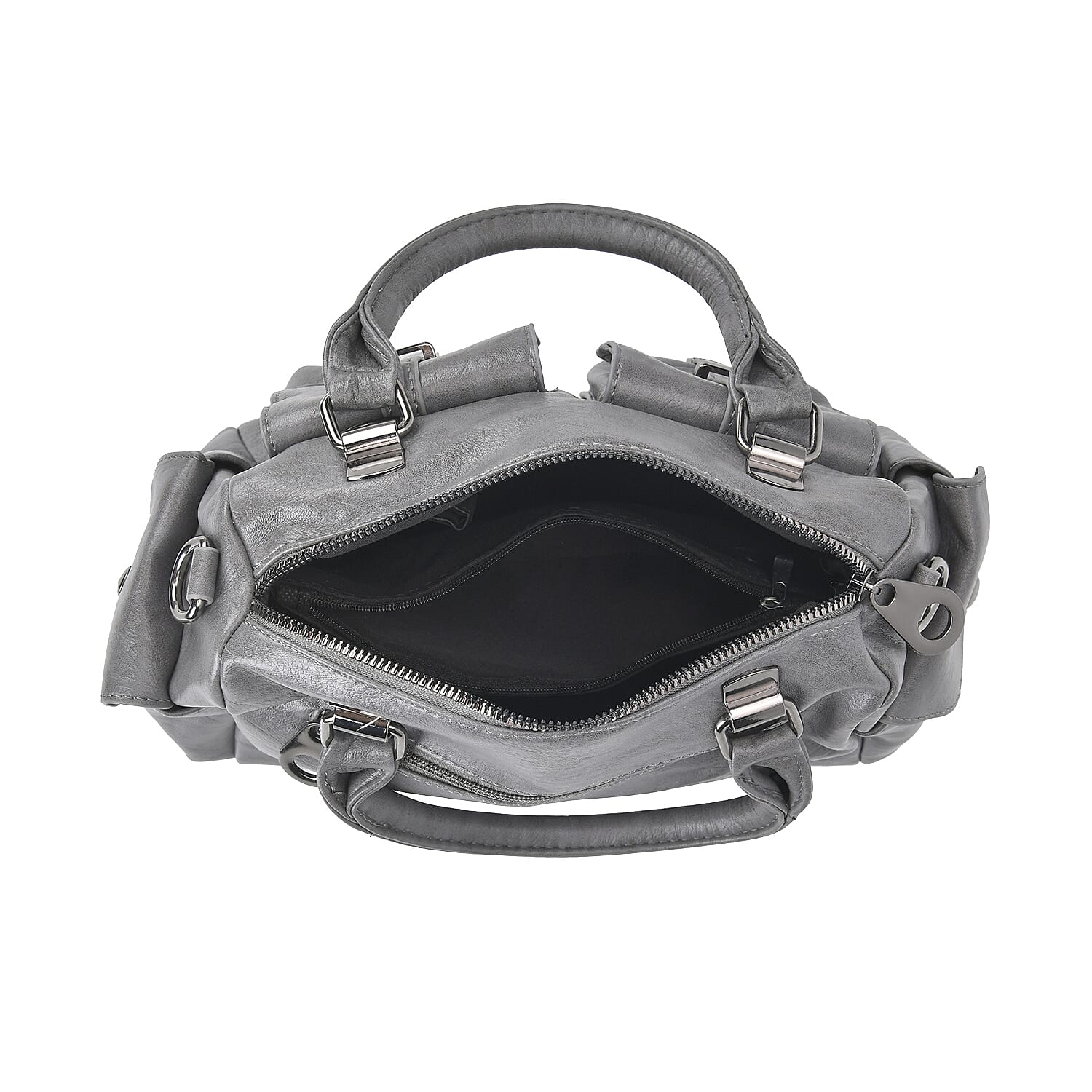 PU Patterned Crossbody Bag (Size 28x14x16 cm) - Grey & Black