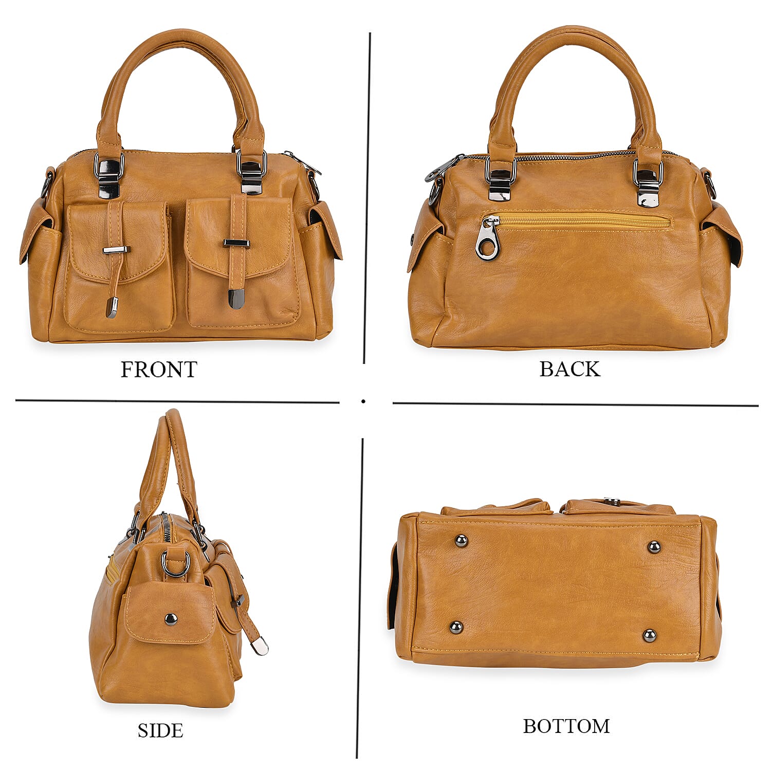 PU Patterned Crossbody Bag (Size 28x14x16 cm) - Yellow & Black