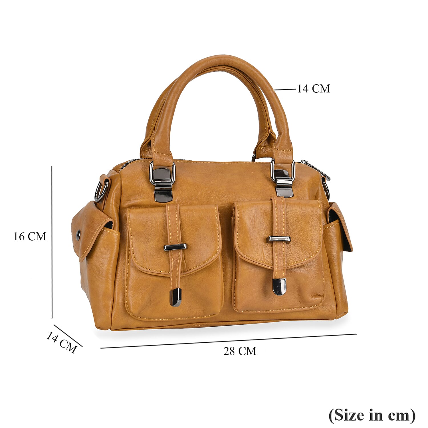 PU Patterned Crossbody Bag (Size 28x14x16 cm) - Yellow & Black