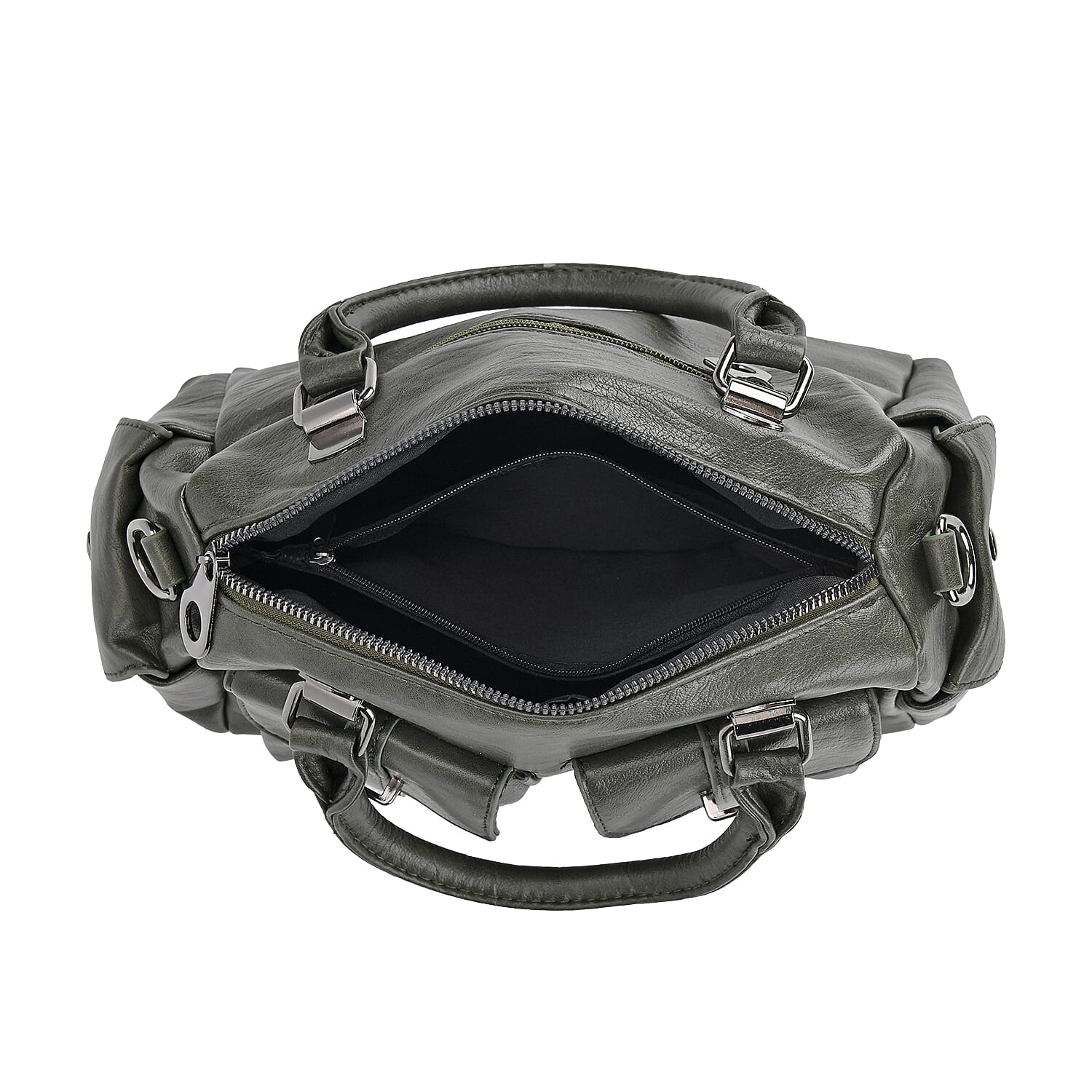 PU Patterned Crossbody Bag (Size 28x14x16 cm) - Green & Black