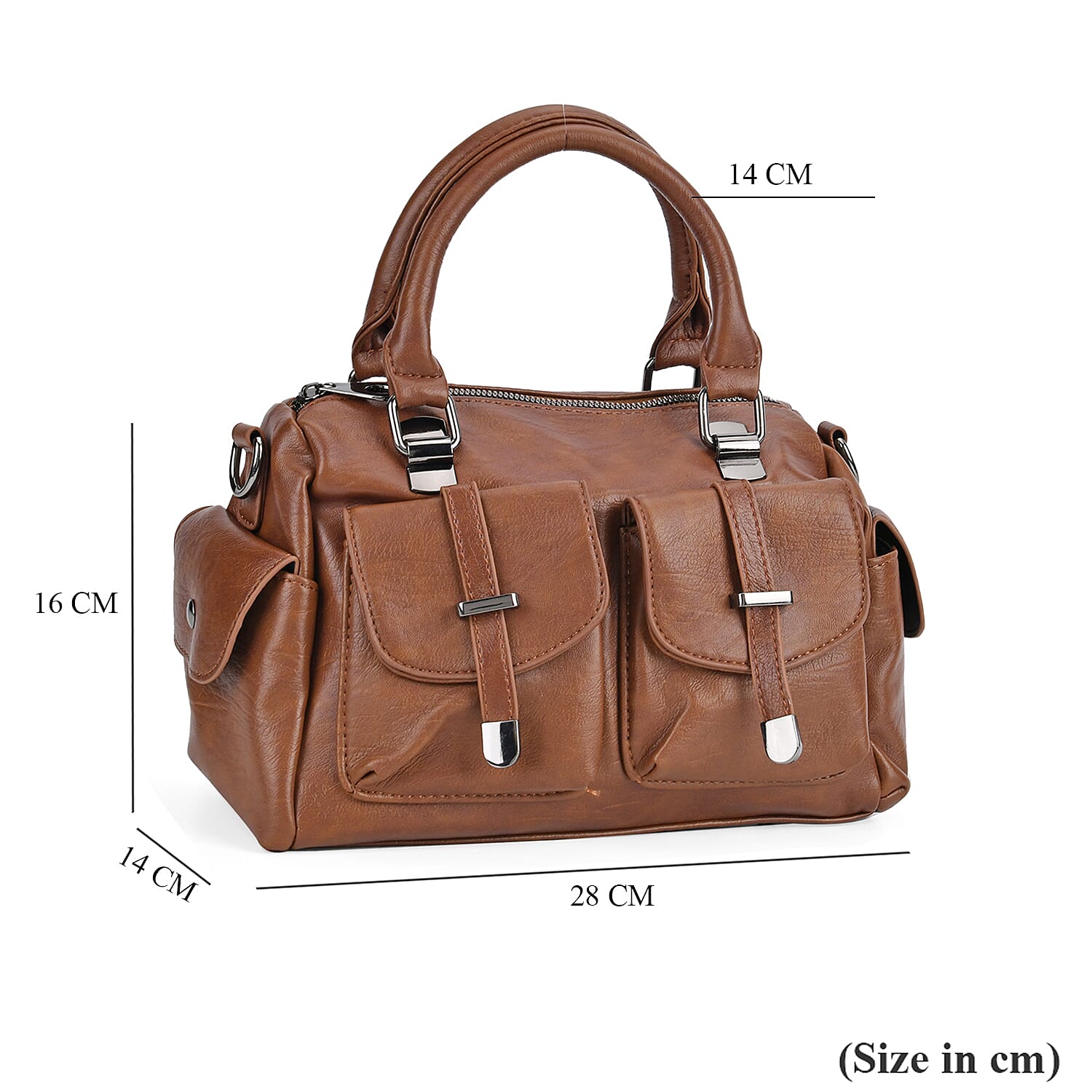 PU Patterned Crossbody Bag (Size 28x14x16 cm) - Earthy Yellow & Black