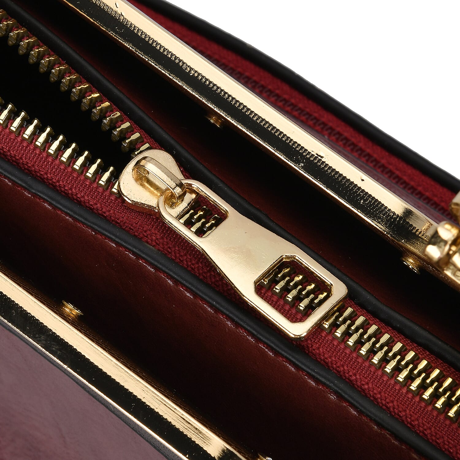 PU Patterned Crossbody Bag (Size 31x13x21 cm) - Burgundy & Black