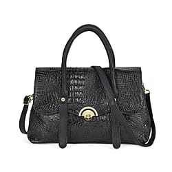 Designer Inspired- Elegant Croc-Embossed Satchel Handbag