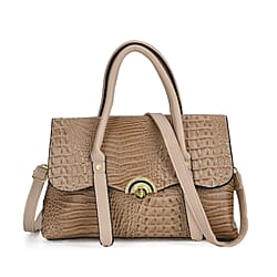 Designer Inspired- Elegant Croc-Embossed Satchel Handbag