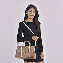 Designer Inspired- Elegant Croc-Embossed Satchel Handbag