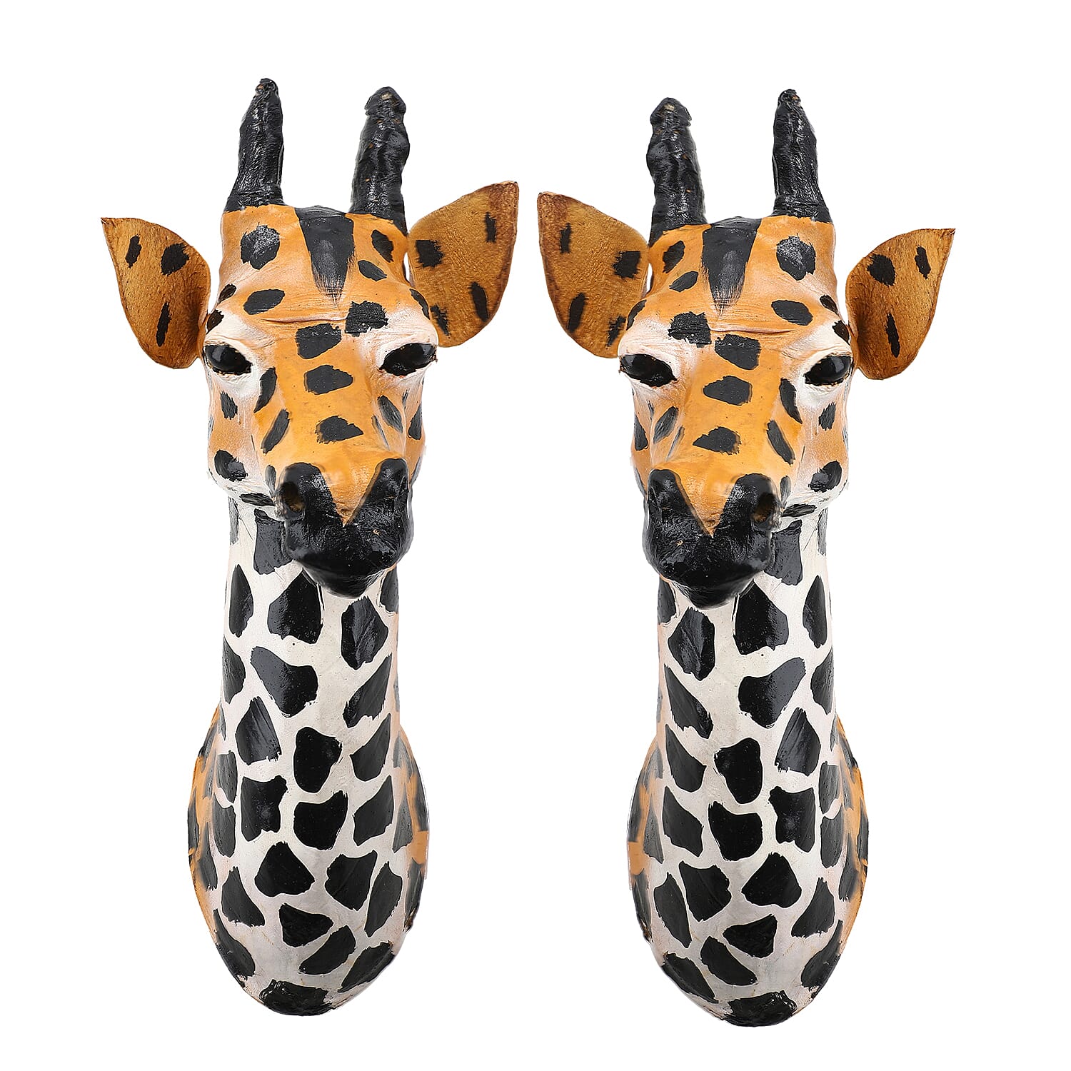 Boutique Collection - Set of 2 Genuine Leather Home Decor Giraffe Wall Hangings