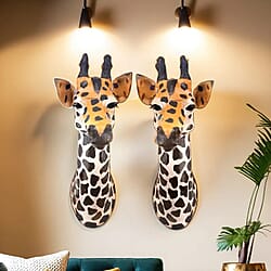 Boutique Collection - Set of 2 Genuine Leather Home Decor Elephant Wall Hangings