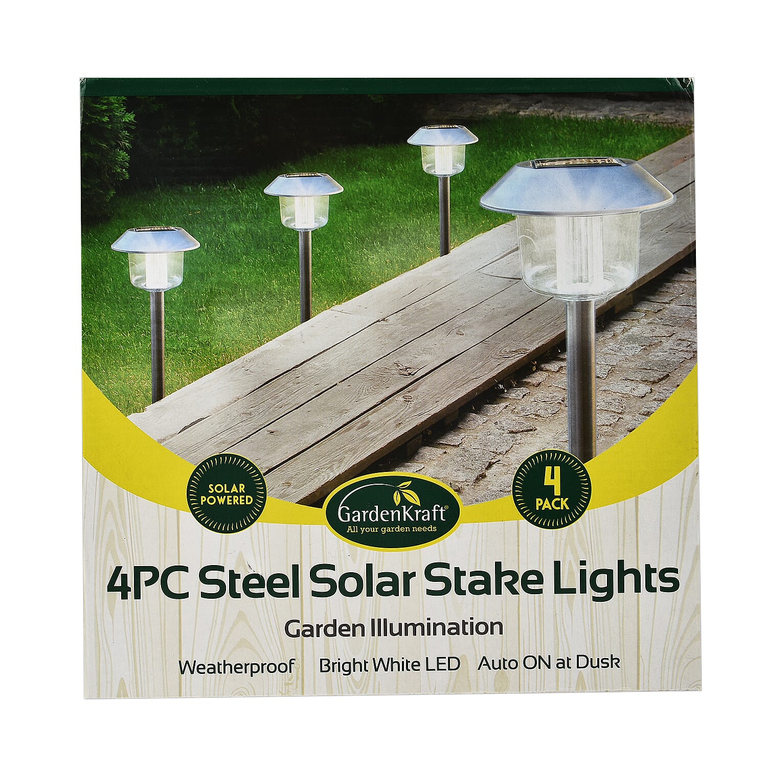 Gardencraft Pack of 4 - Easy Installation Solar LED Garden Lights