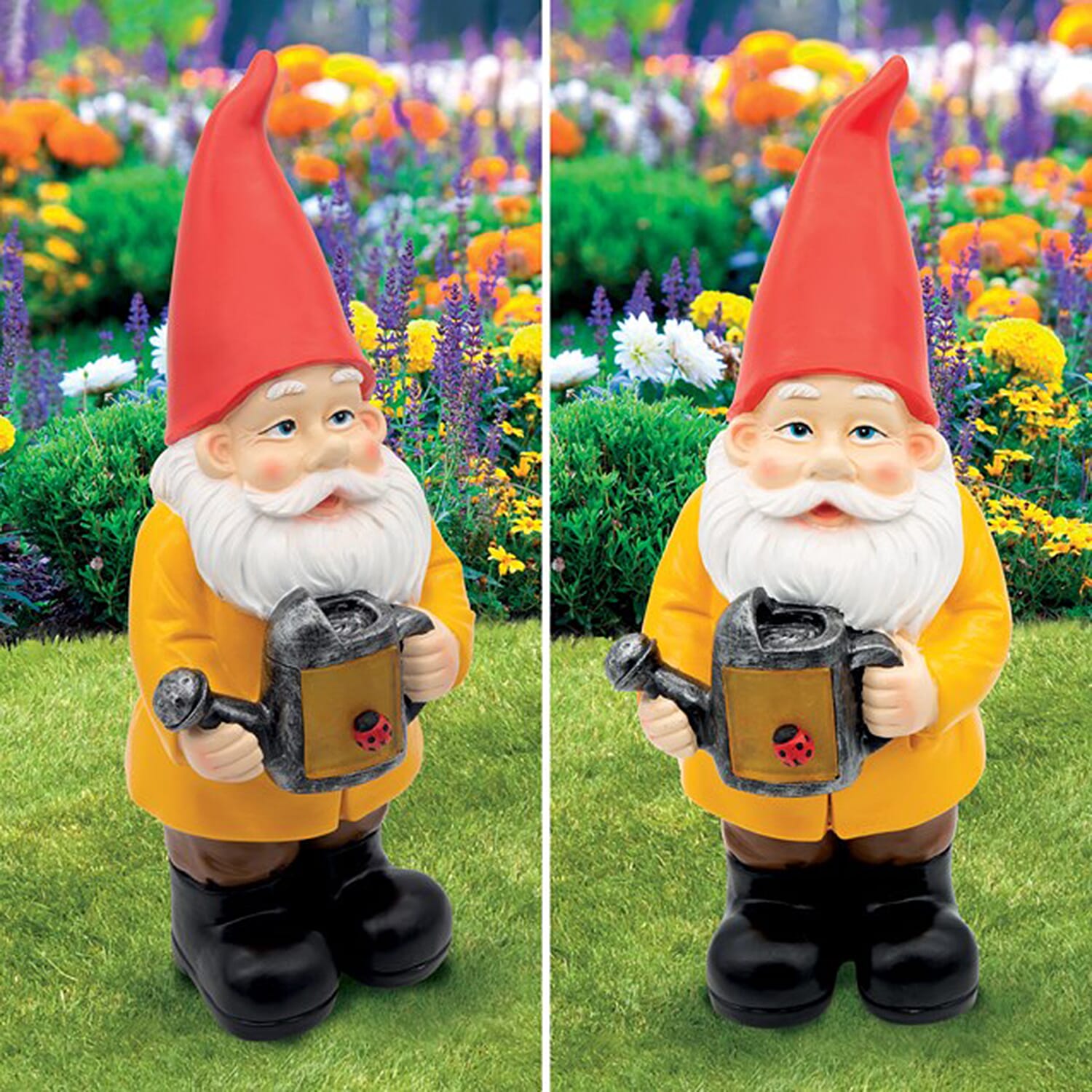 Gnome With Water Can Solar Light Garden Ornament