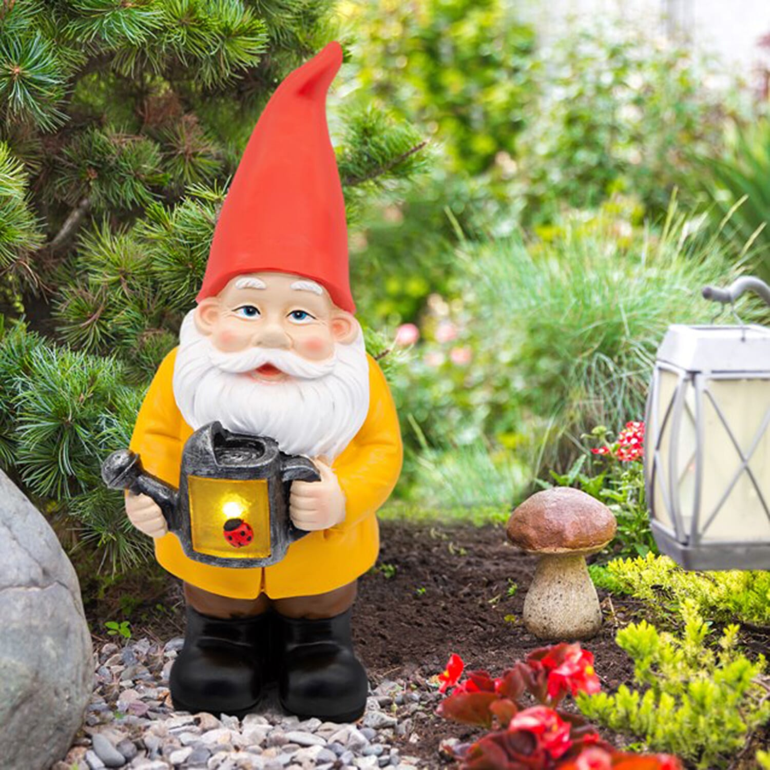 Gnome With Water Can Solar Light Garden Ornament