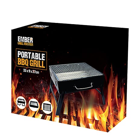 Portable BBQ (Size 28x36x10 cm) - Black