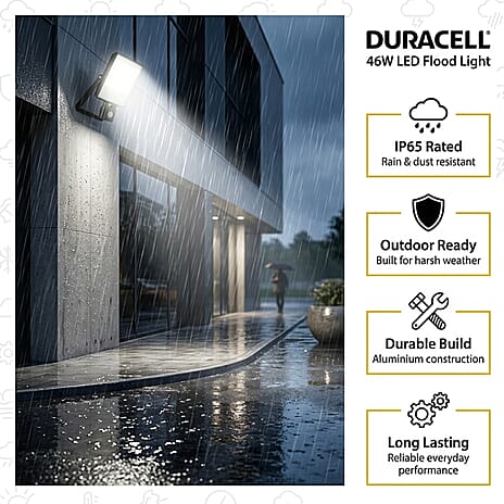 Flood Light-Duracel - High Quality Long Lasting LED 4000 Lumen (46W ) - Black