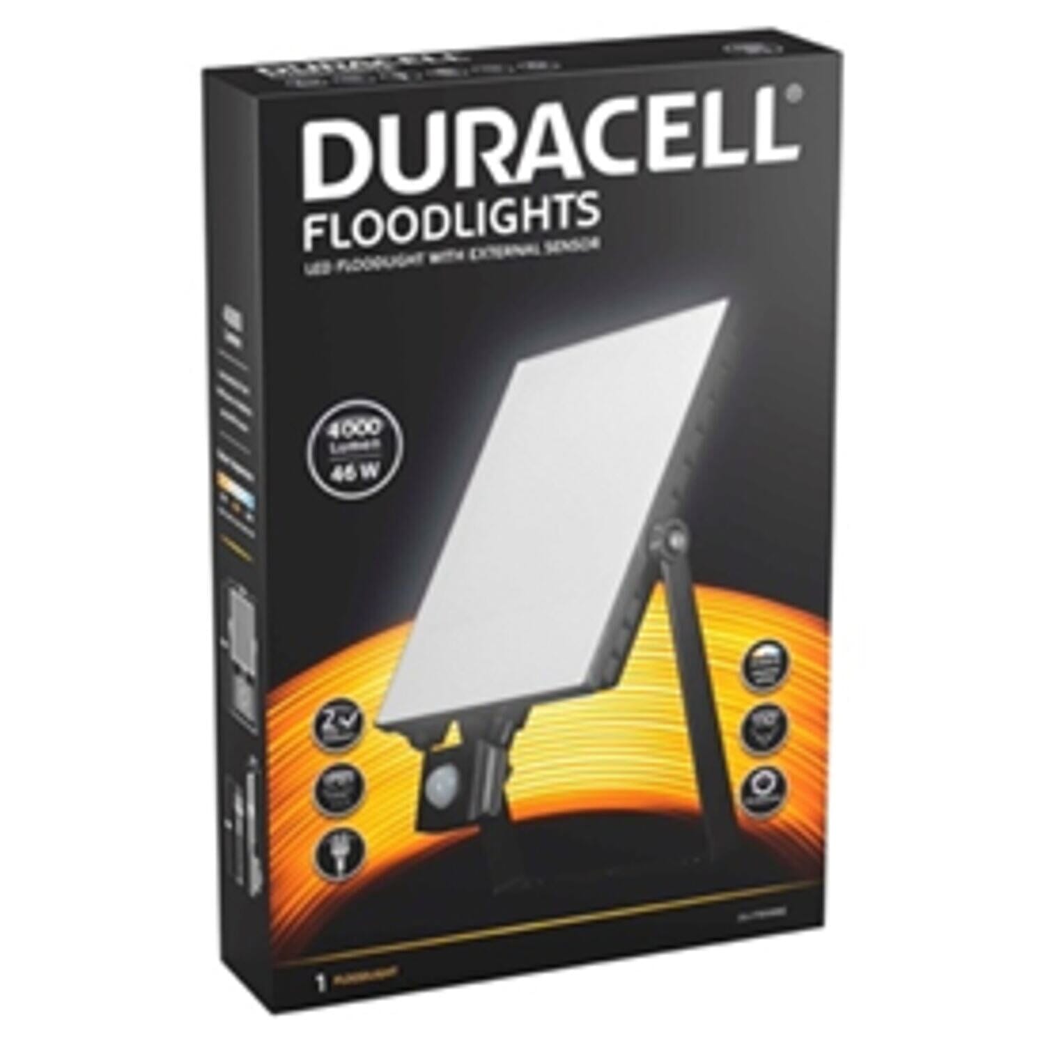 Flood Light-Duracel - High Quality Long Lasting LED 4000 Lumen (46W ) - Black