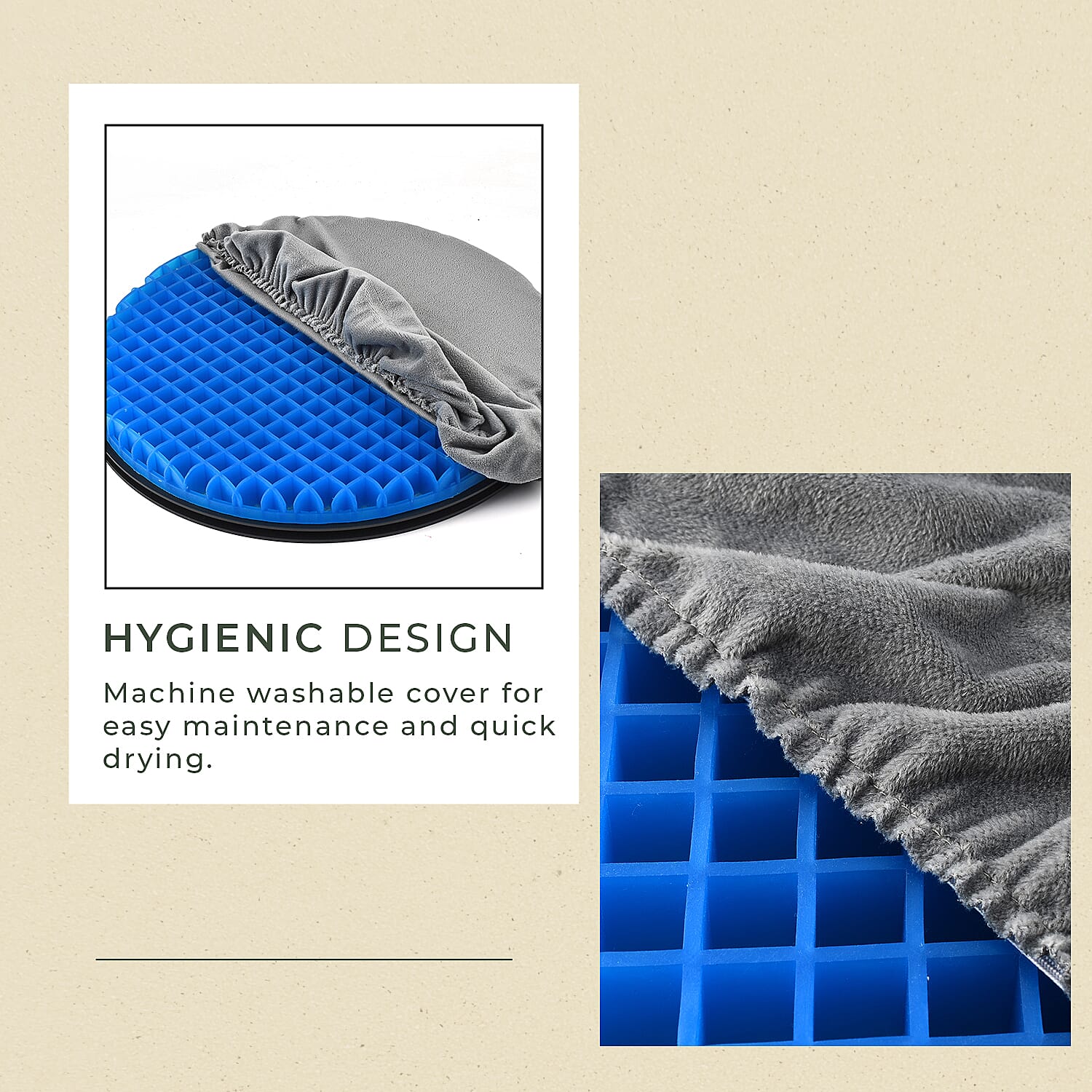 360 Degree Rotating Base Flexible Gel Seat Cushion - Breathable - Washable With Cover. 360 Degree Rotating Base Flexible Gel Seat Cushion - Breathable - Washable With Cover.