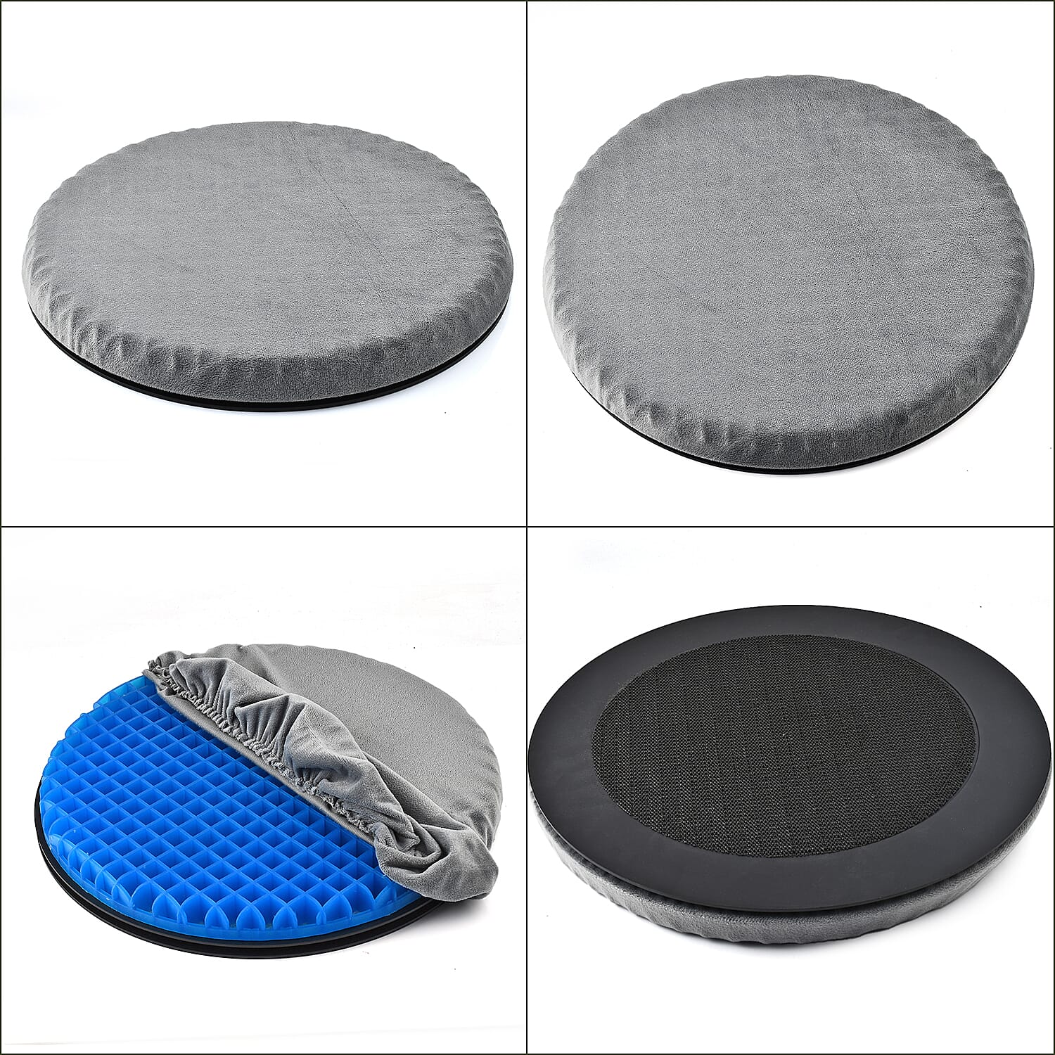 360 Degree Rotating Base Flexible Gel Seat Cushion - Breathable - Washable With Cover. 360 Degree Rotating Base Flexible Gel Seat Cushion - Breathable - Washable With Cover.