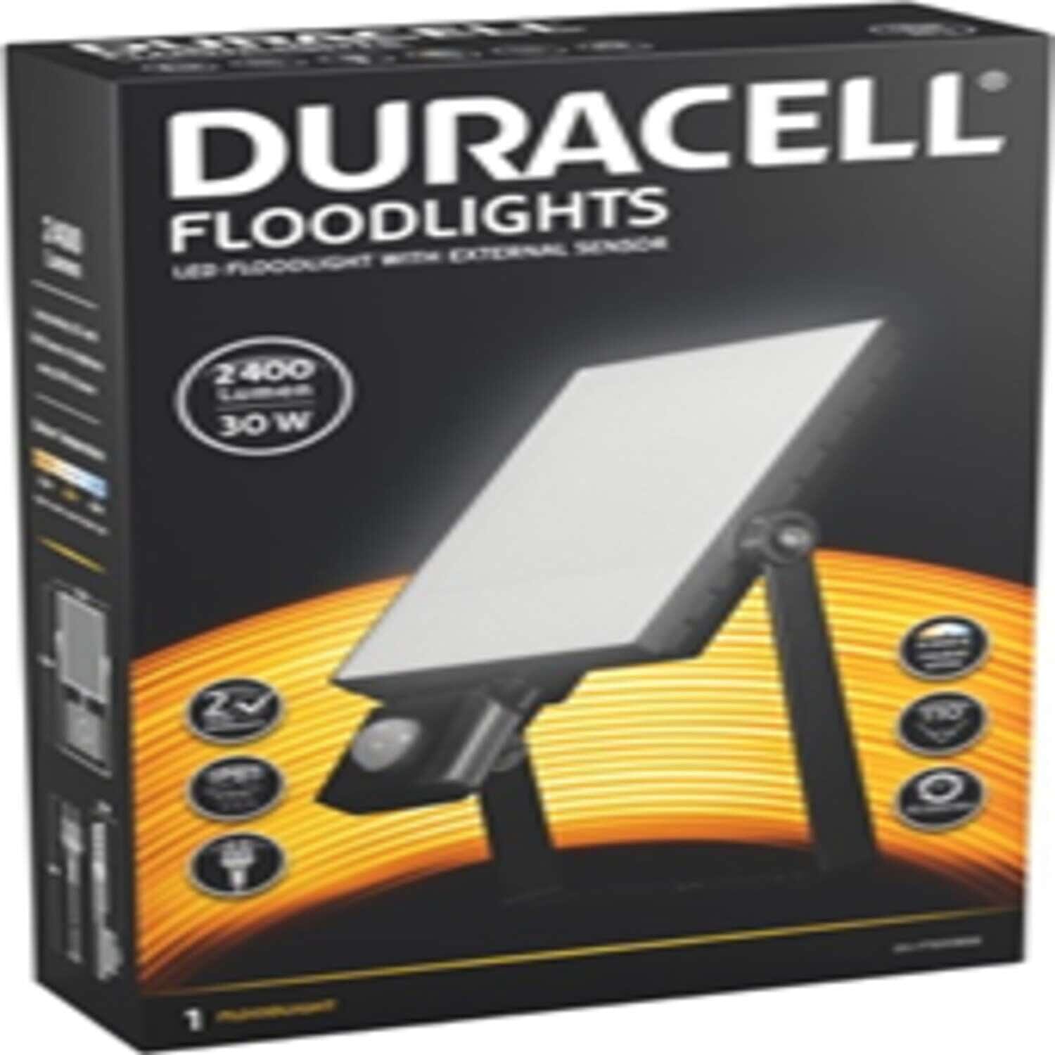 Duracell LED Flood Light with Motion Sensor (20W) - Black