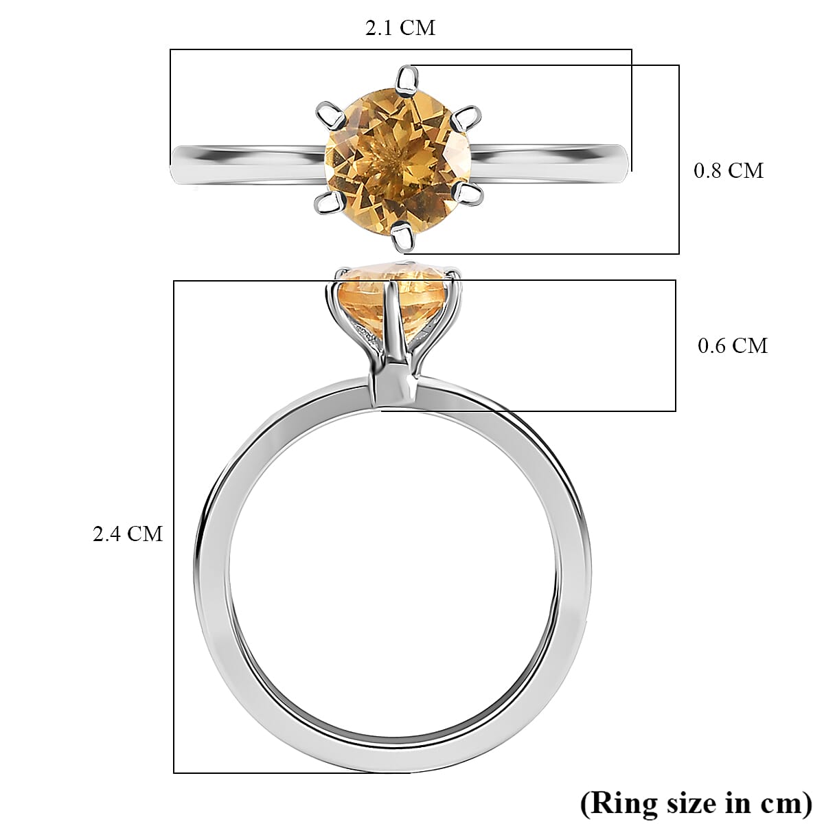 Heliodor Solitaire Ring in Platinum Overlay Sterling Silver