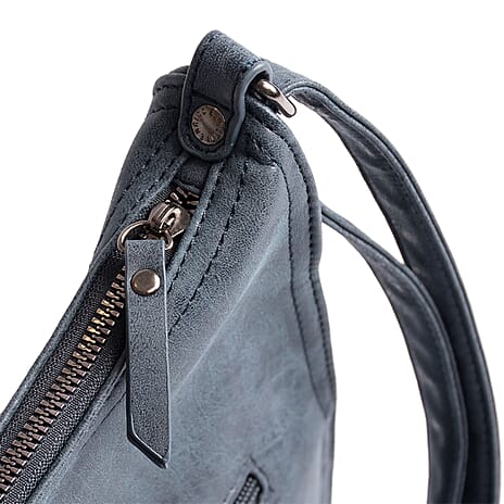 Designer Closeout - Enrico Benetti Leatherette Crossbody Bag with Shoulder Strap - Navy