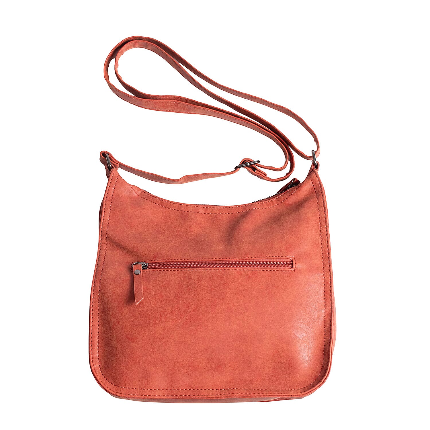 Designer Closeout - Enrico Benetti Leatherette Crossbody Bag with Shoulder Strap - Rust