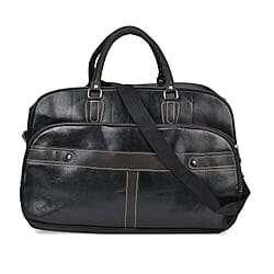 Holiday Special Deal - Leatherette Multi-Purpose Travel Bag with Shoulder Strap - Black